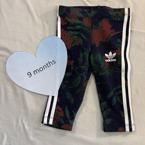 Adidas Kids Floral Leggings - Navy, Red, Green